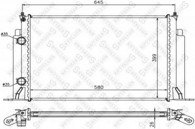 STELLOX 1025758sx -  Радиатор, охлаждение двигателя