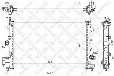 STELLOX 1025769sx -  Радиатор, охлаждение двигателя