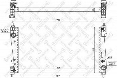 STELLOX 1025770sx -  Радиатор, охлаждение двигателя
