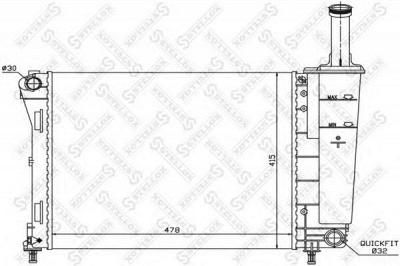 STELLOX 1025774sx -  Радиатор, охлаждение двигателя