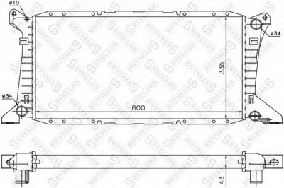 STELLOX 1025783sx -  Радиатор, охлаждение двигателя