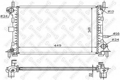 STELLOX 1025794sx -  Радиатор, охлаждение двигателя