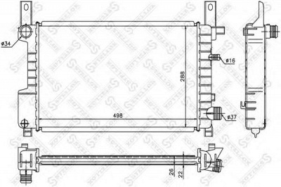 STELLOX 1025795sx -  Радиатор, охлаждение двигателя