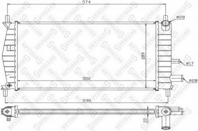 STELLOX 1025799sx -  Радиатор, охлаждение двигателя