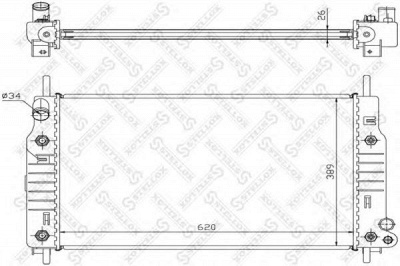 STELLOX 1025803sx -  Радиатор, охлаждение двигателя