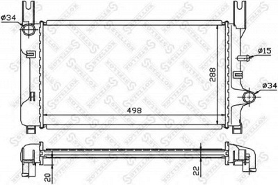 STELLOX 1025806sx -  Радиатор, охлаждение двигателя