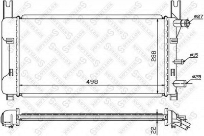 STELLOX 1025807sx -  Радиатор, охлаждение двигателя