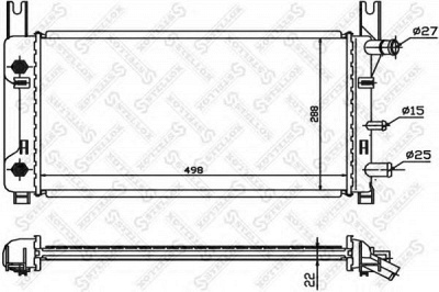 STELLOX 1025808sx -  Радиатор, охлаждение двигателя