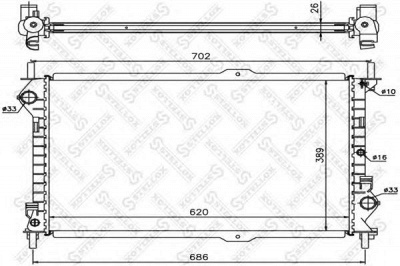 STELLOX 1025810sx -  Радиатор, охлаждение двигателя