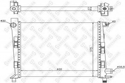 STELLOX 1025869sx -  Радиатор, охлаждение двигателя