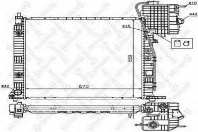 STELLOX 1025873sx -  Радиатор, охлаждение двигателя