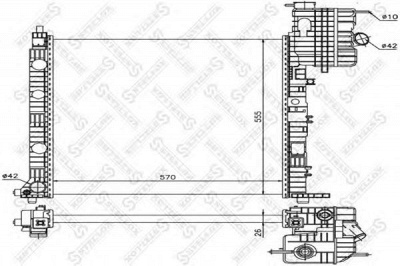STELLOX 1025874sx -  Радиатор, охлаждение двигателя