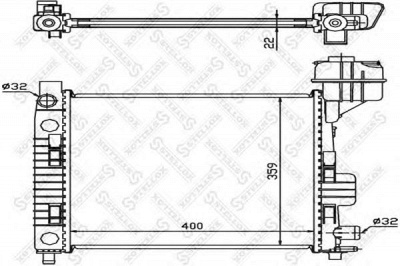 STELLOX 1025895sx -  Радиатор, охлаждение двигателя