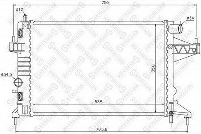 STELLOX 1025999sx -  Радиатор, охлаждение двигателя