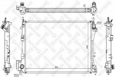 STELLOX 1026000sx -  Радиатор, охлаждение двигателя