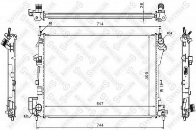 STELLOX 1026002sx -  Радиатор, охлаждение двигателя