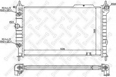 STELLOX 1026011sx -  Радиатор системы охлаждения! акпп\ opel astra 1.6i-2.0i 91>