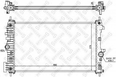 STELLOX 1026025sx -  Радиатор, охлаждение двигателя