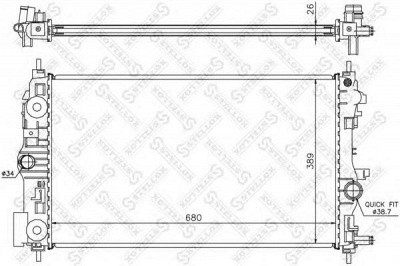 STELLOX 1026027sx -  Радиатор, охлаждение двигателя