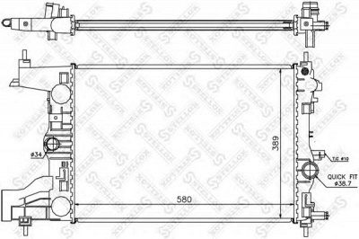 STELLOX 1026030sx -  Радиатор, охлаждение двигателя