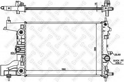 STELLOX 1026034sx -  Радиатор, охлаждение двигателя