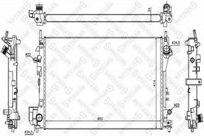 STELLOX 1026043sx -  Радиатор, охлаждение двигателя