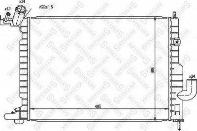 STELLOX 1026048sx -  Радиатор, охлаждение двигателя