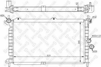 STELLOX 1026050sx -  Радиатор, охлаждение двигателя