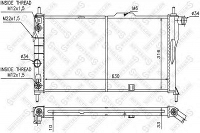 STELLOX 1026070sx -  Радиатор, охлаждение двигателя