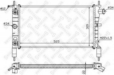 STELLOX 1026071sx -  Радиатор, охлаждение двигателя