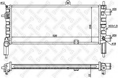 STELLOX 1026074sx -  Радиатор, охлаждение двигателя