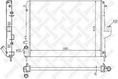 STELLOX 1026163sx -  Радиатор, охлаждение двигателя
