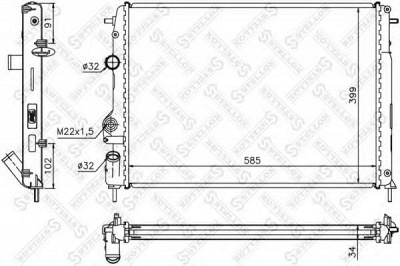 STELLOX 1026174sx -  Радиатор, охлаждение двигателя