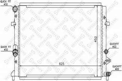 STELLOX 1026435sx -  Радиатор, охлаждение двигателя