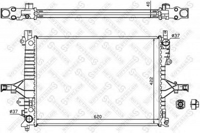 STELLOX 1026457sx -  Радиатор, охлаждение двигателя