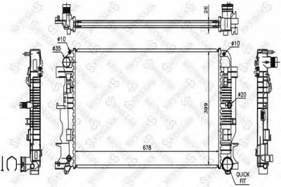 STELLOX 1026552sx -  10-26552-SX_РАДИАТОР СИСТЕМЫ ОХЛАЖДЕНИЯ! МКПП MB S