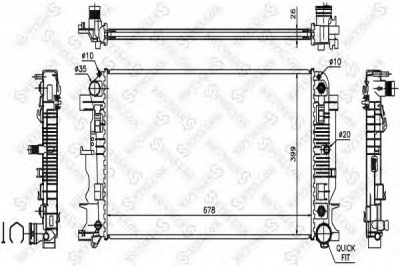 STELLOX 1026553sx -  Радиатор, охлаждение двигателя