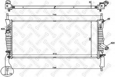 STELLOX 1026751sx -  Радиатор, охлаждение двигателя