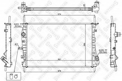 STELLOX 1026760sx -  Радиатор, охлаждение двигателя
