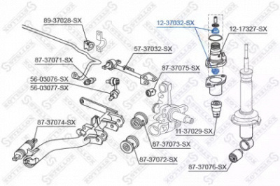 STELLOX 1237032sx -  Ремкомплект, опора стойки амортизатора