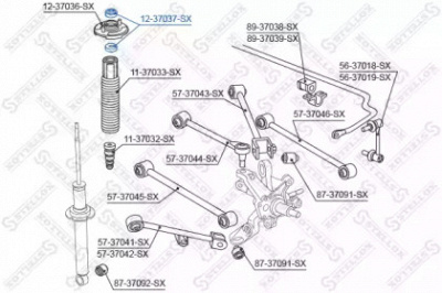 STELLOX 1237037sx -  Подшипник качения, опора стойки амортизатора