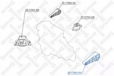 STELLOX 2517805sx -  Подвеска, двигатель
