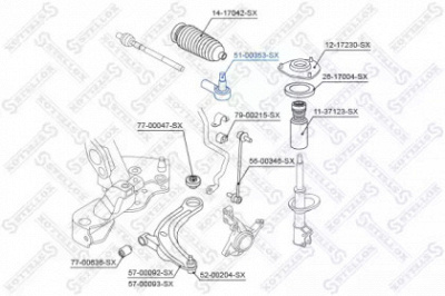 STELLOX 5100353sx -  Наконечник поперечной рулевой тяги