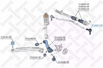 STELLOX 5100612sx -  Наконечник поперечной рулевой тяги