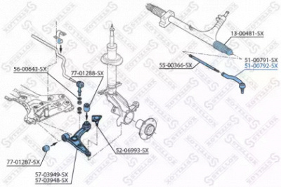 STELLOX 5100792sx -  Наконечник поперечной рулевой тяги