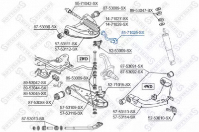 STELLOX 5171025sx -  Наконечник поперечной рулевой тяги