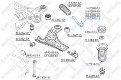 STELLOX 5173009sx -  Наконечник поперечной рулевой тяги