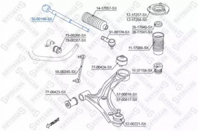 STELLOX 5500166sx -  Осевой шарнир, рулевая тяга