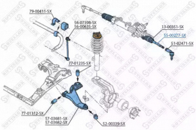 STELLOX 5500277sx -  Осевой шарнир, рулевая тяга