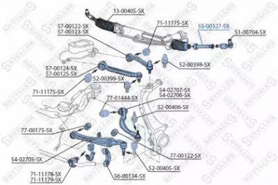 STELLOX 5500327sx -  Осевой шарнир, рулевая тяга
